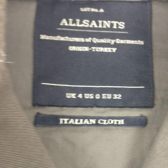 All Saints Zulia Biker Jacket Italian Cloth Deconstructed Belted Moto Distressed - Picture 5 of 8